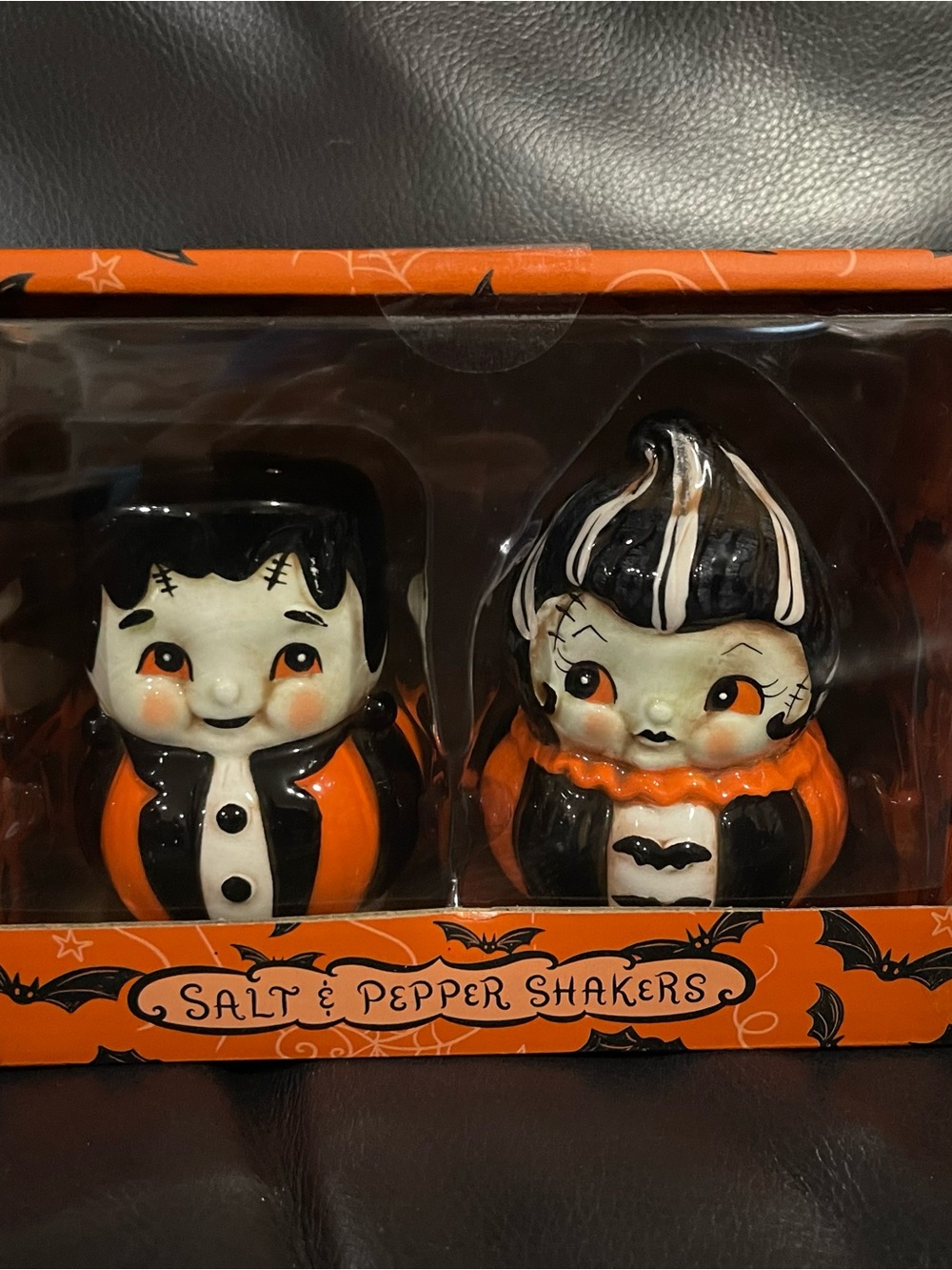 Halloween Johanna Parker Mr and Mrs Frankenstein Salt and Pepper Shakers